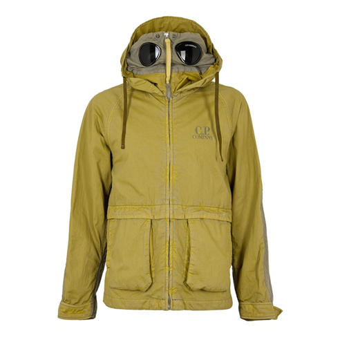 CP COMPANY - Men's Goggle Full-Zip Funnel-Neck Wax Jacket