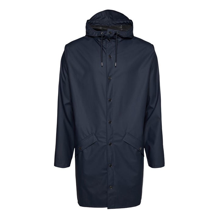 Rains Unisex Blue Long Rain Jacket