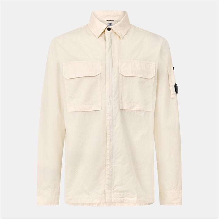 Cp Company Men's Beige Cp Gabard Overshirt Sn54 Extra Large