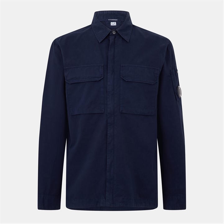 Cp Company Men's Blue Cp Gabard Overshirt Sn54 Large