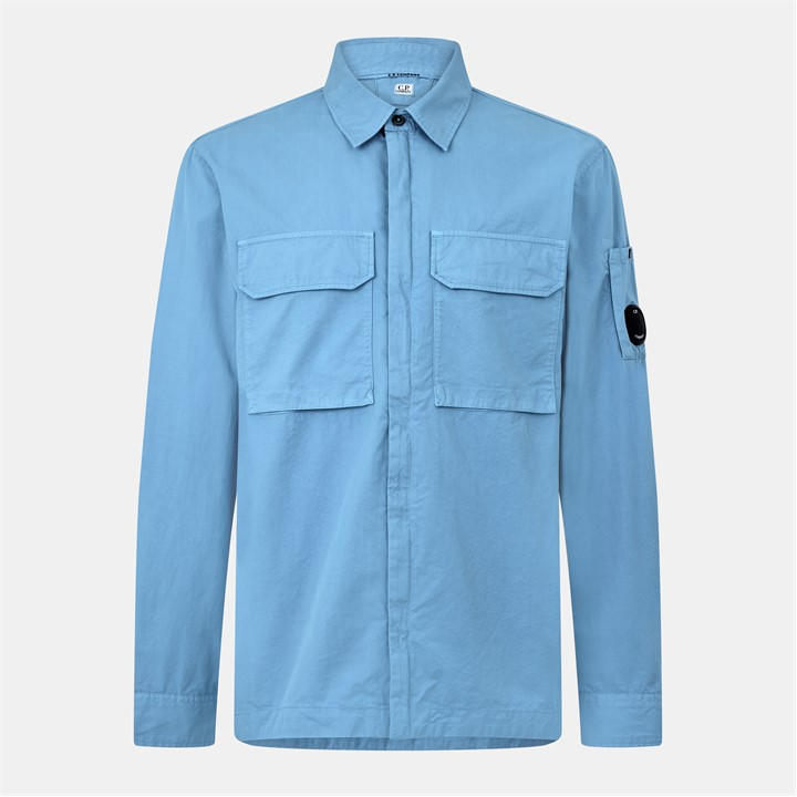 Cp Company Men's Blue Cp Gabard Overshirt Sn54 Large