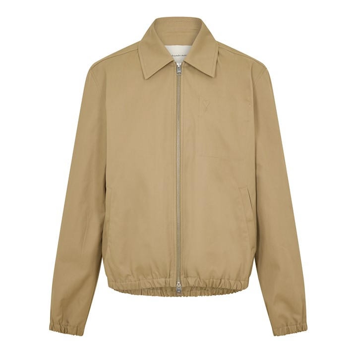 Ami Paris Men's Beige Embossed Harrington Jacket - S