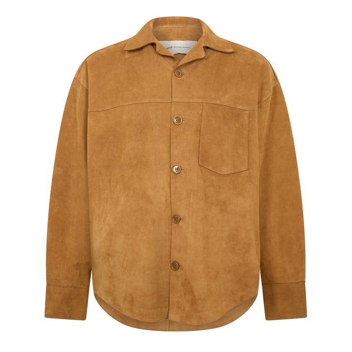 Ami Paris Men's Brown Suede Overshirt - L