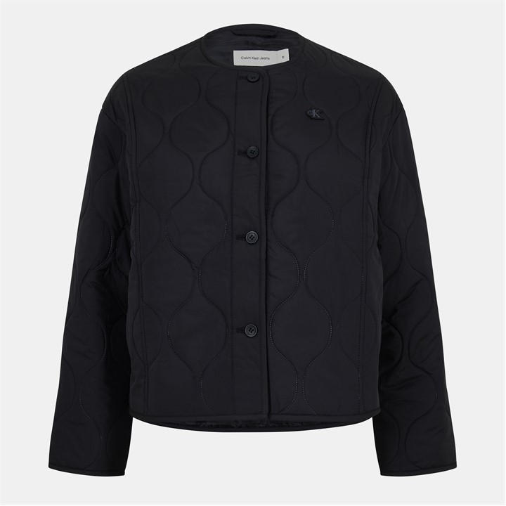Calvin Klein Jeans Girls Black Ckj Quilted Jacket Jn61