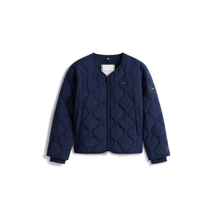 Tommy Hilfiger Girls Blue Tommy Quilted Jacket Jn61