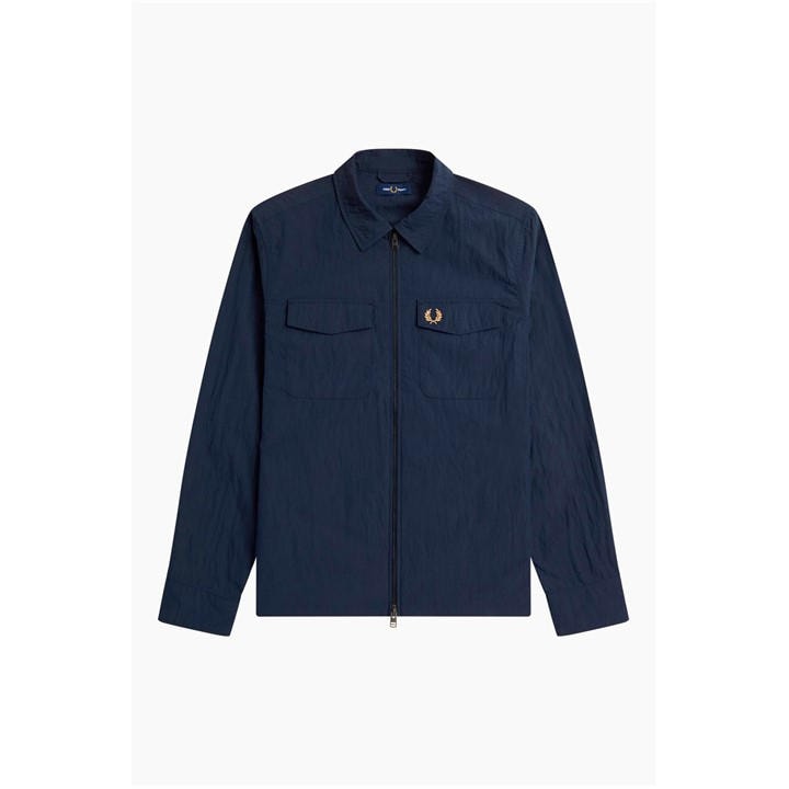 Fred Perry Men's Blue Zip Overshirt