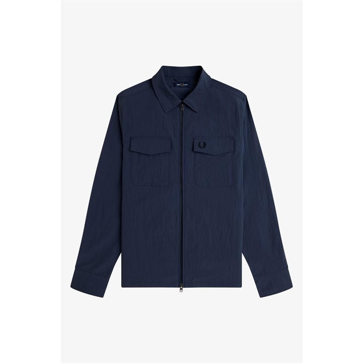Fred Perry Men's Blue Zip Overshirt
