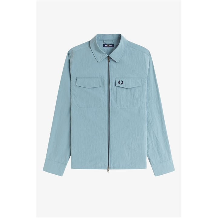 Fred Perry Men's Blue Zip Overshirt