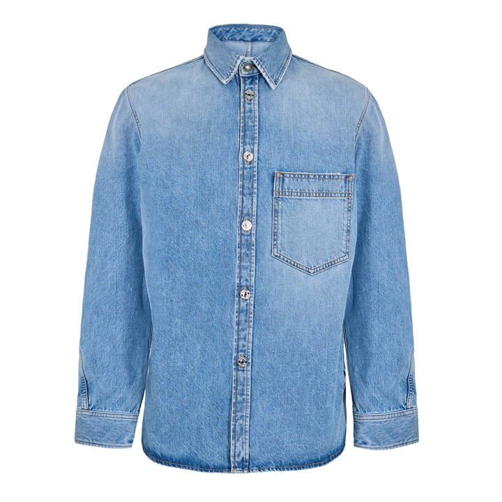 Givenchy Men's Blue Giv Denim Overshirt - XL