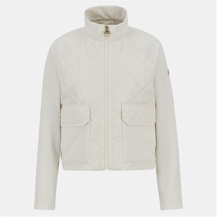 Barbour International Women's Cream B.intense Ebony Diamond Quilted Jacket - Size 14