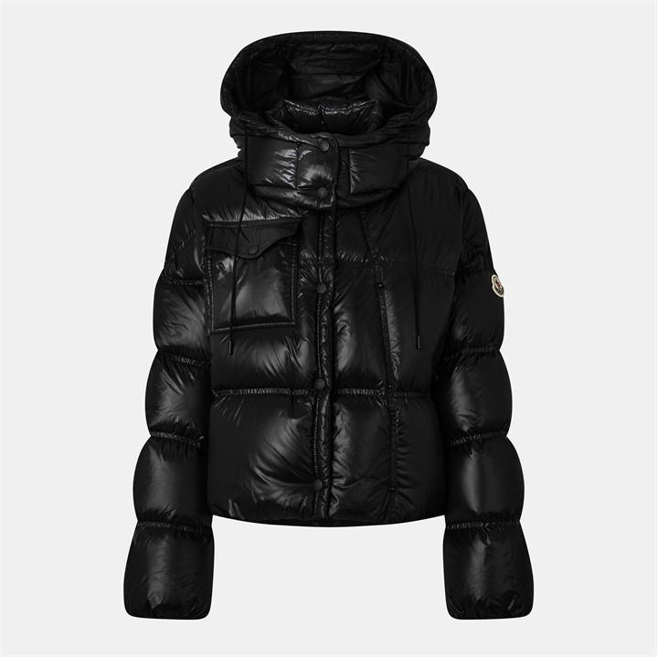 Moncler Women's Black Erea Square Quilted Down Water Repellent Short Puffer Jacket