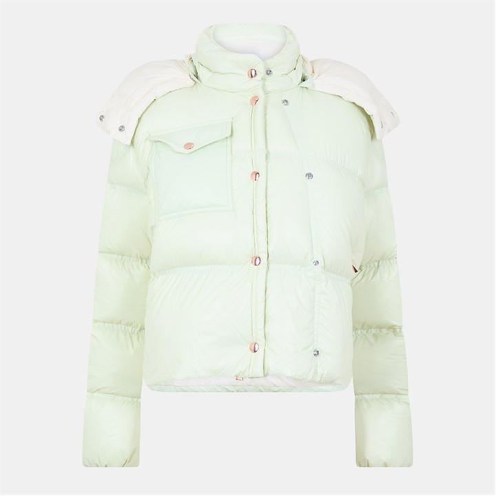 Moncler Women's Cream Erea Square Quilted Down Water Repellent Short Puffer Jacket