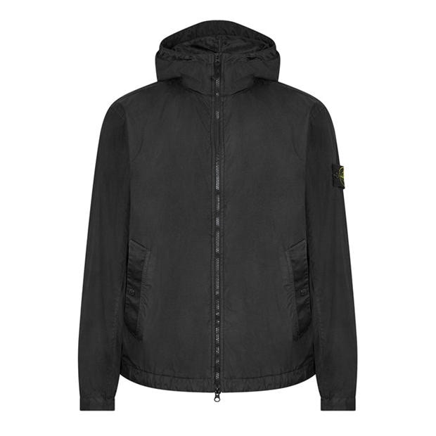 Sky Blue V0041 - STONE ISLAND - Men's Crinkle Rep Hood Bomber Jacket