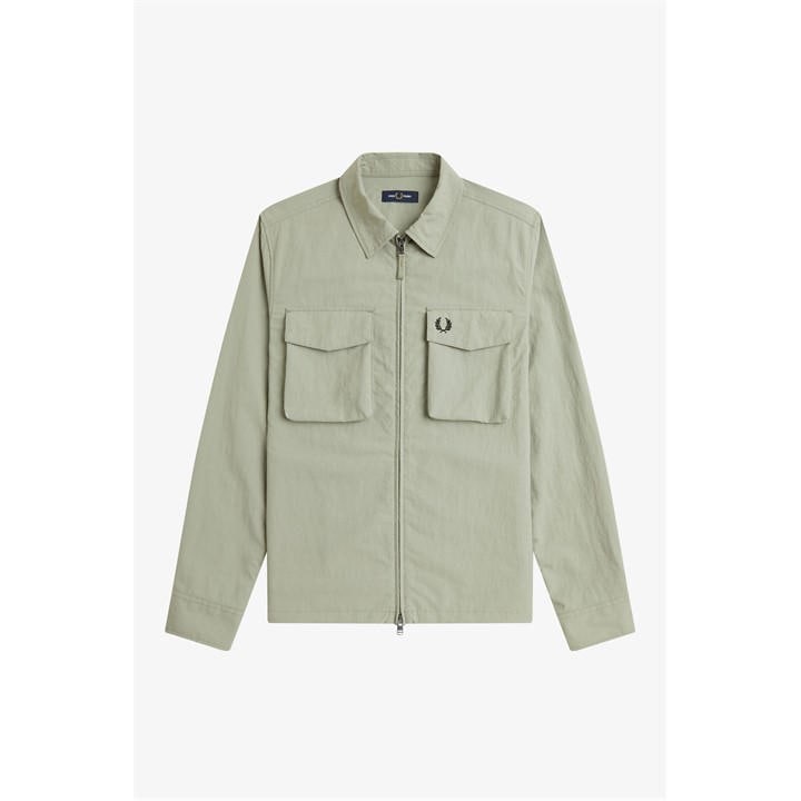 Fred Perry Men's Green Fred Rpstpzip Ovrsht Sn62