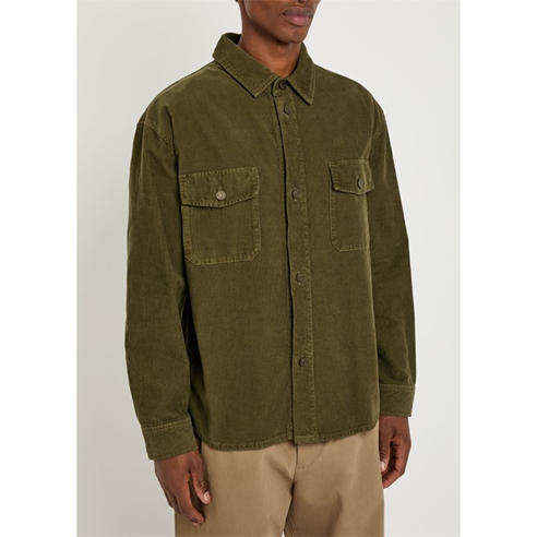 Saint Laurent - Men's Long Cotton Double-Breasted Relaxed-Fit Overshirt