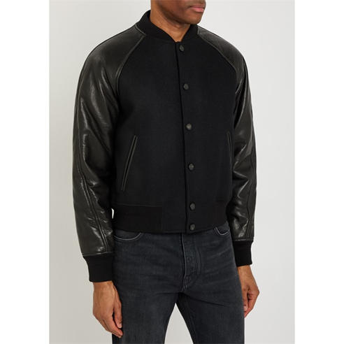 GIVENCHY - Men's Mix Material Leather Bomber Jacket