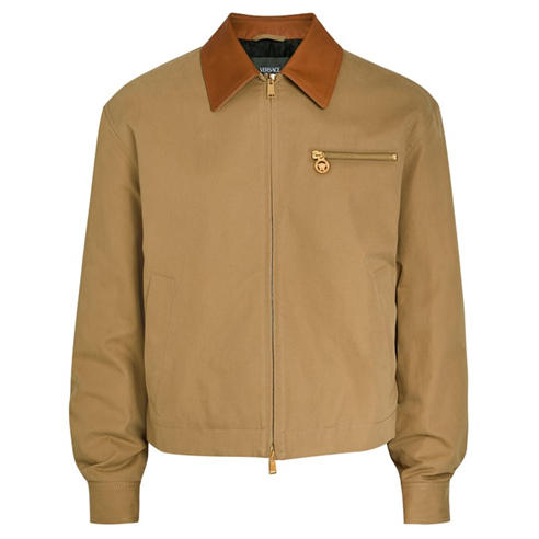 Versace - VER CANVAS JKT LEATHER CONTRAS