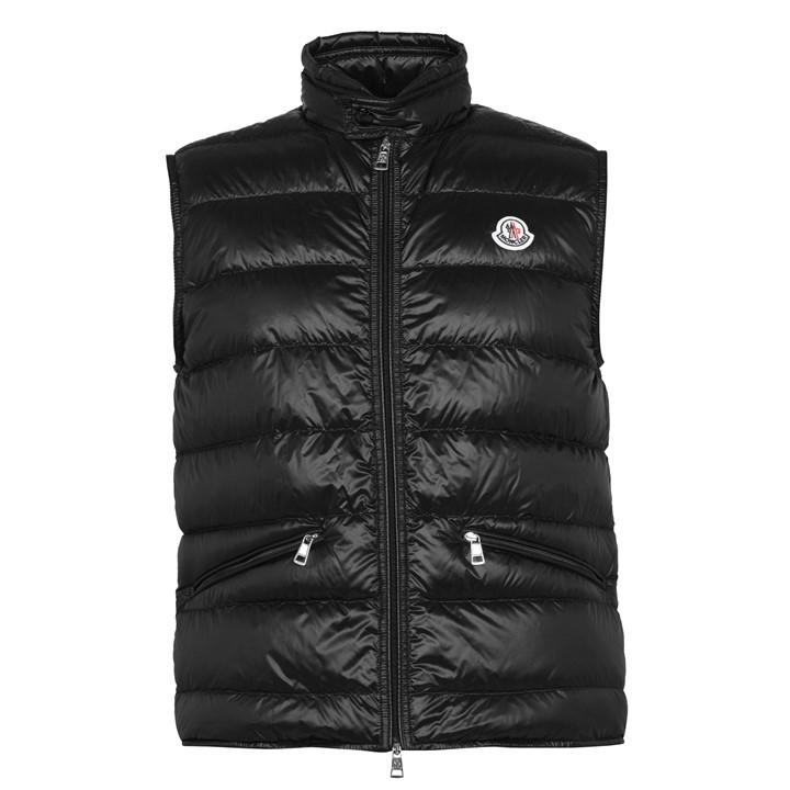 Moncler Men's Black Gui Down Gilet Small