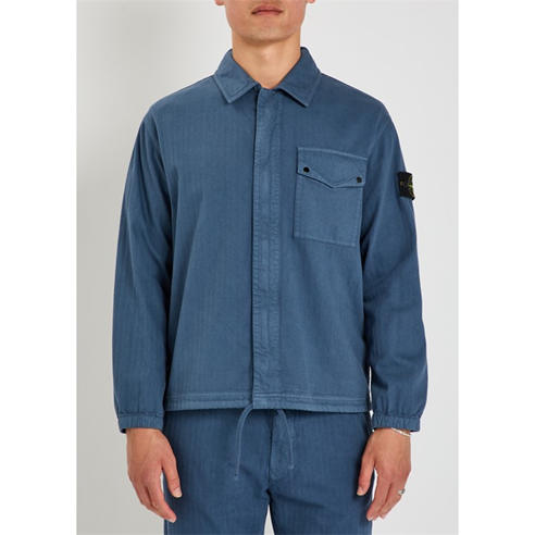 Stone Island - Men's Herringbone Cotton Relaxed-Fit Overshirt