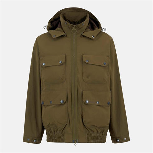 BARBOUR - Men's Re Engineered Flight Bedale Showerproof Detachable Hood Rain Anorak