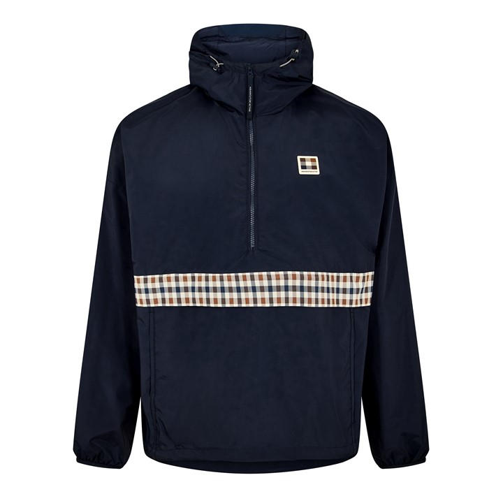 Aquascutum Men's Blue Rain Anorak Jacket