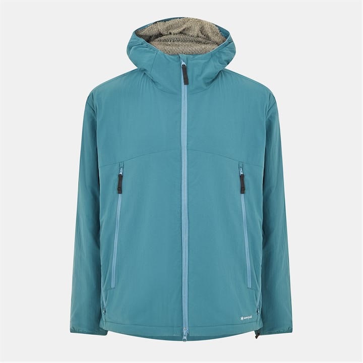 Snow Peak Men's Blue Water-Resistant Adjustable Hood Rain Anorak - S