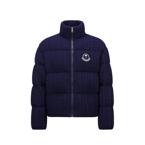 MONCLER - Men's Austru Wool Cable Knit Long Sleeve Short Puffer Jacket