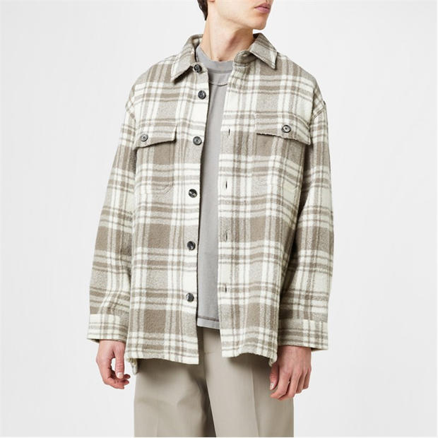AMI PARIS Maxi Check Overshirt,All Products : American Fashion Style Bags On Sale