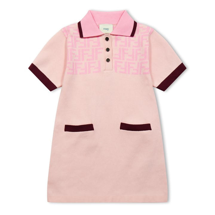 Fendi Girls Pink Ff Knit Dress Jn61