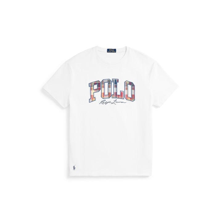 Polo Ralph Lauren Check Logo T-Shirt – Cream