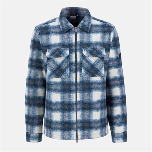 Barbour International - Men's Clayton Fleece Check Full Zip Long Sleeve Overshirt