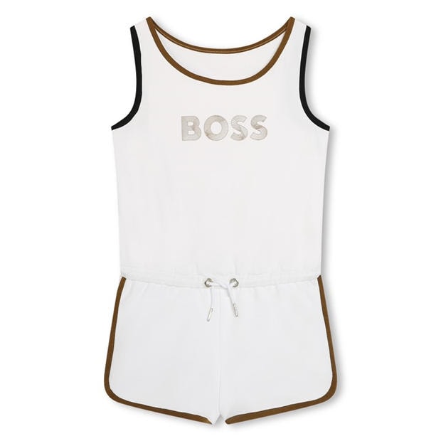 Boss Junior Logo-Print Cotton Playsuit,All Products : American Fashion Style Bags On Sale