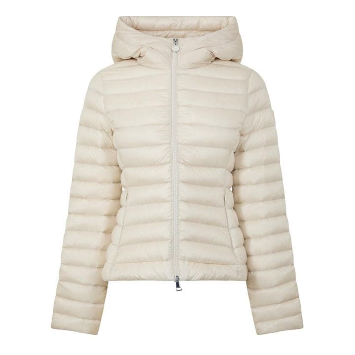 Moncler Women's Cream Igelle Down Hooded Long Sleeve Short Puffer Jacket