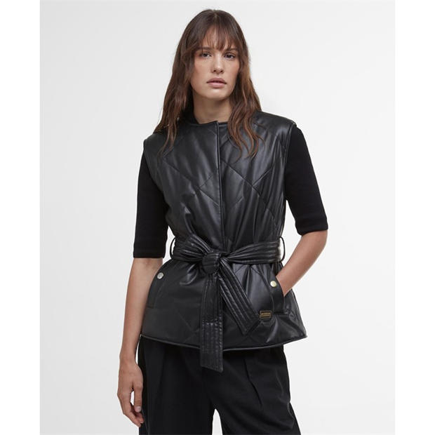 Barbour International Rosa Leather Gilet,All Products : American Fashion Style Bags On Sale