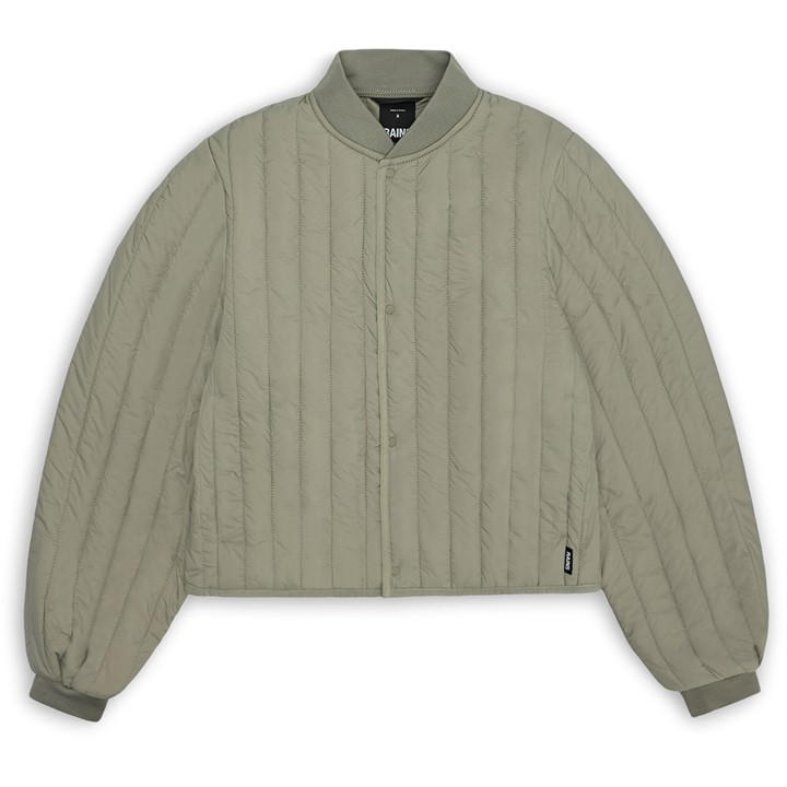 Rains Banja Water Resistant Channel Quilted Bomber Jacket In Drift