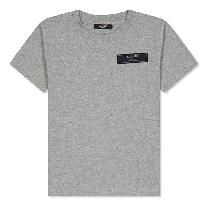 Balmain Unisex Kids Grey Logo T-Shirt Juniors