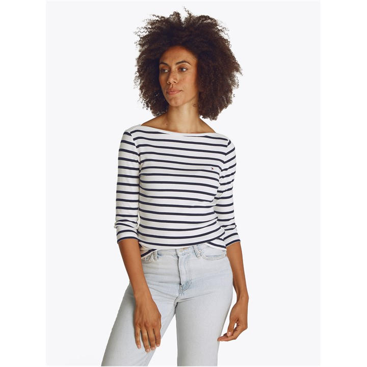 Tommy Hilfiger Women's Blue New Cody Slim Boat-Nk 3/4Slv Size 12