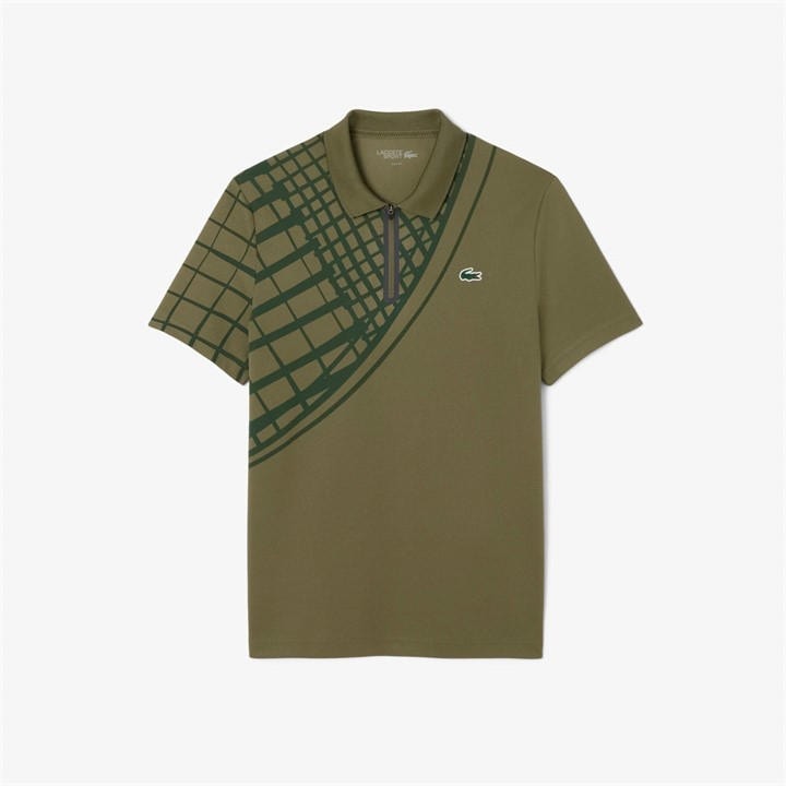 Lacoste Men's Green Us Open Short-Sleeve Performance Polo Shirt - L
