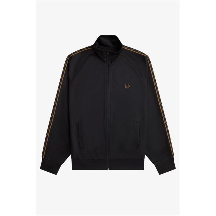 Fred Perry Men's Black Tape Poly Tracksuit Top - M
