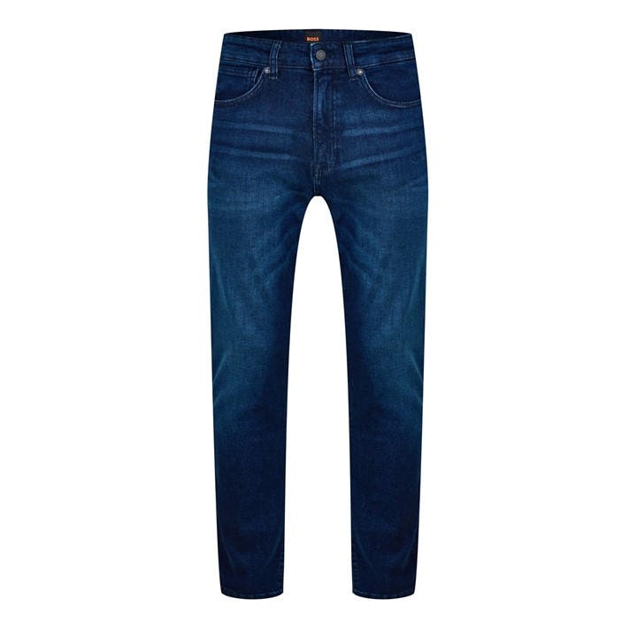 Boss Men's Blue Maine Straight-Leg Jeans Small