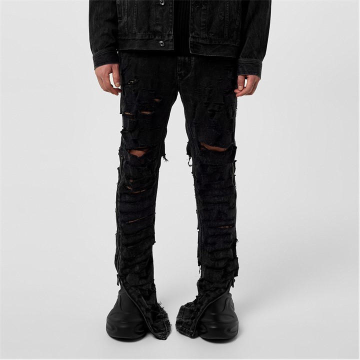DOLCE AND GABBANA Distressed Slim Jeans – Black