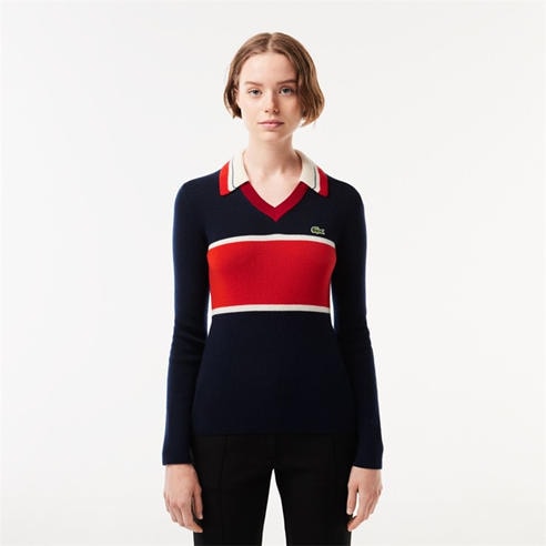 Lacoste - Women's Long-Sleeve Contrast T-Shirt