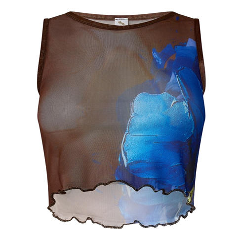 GRACE JACOB - Women's Sapphire Cropped Top