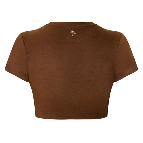 GRACE JACOB - Women's Espresso Cropped Crop Top