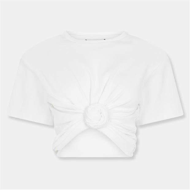 Cream - MAGDA BUTRYM - Women's Knot Cropped Crop Top