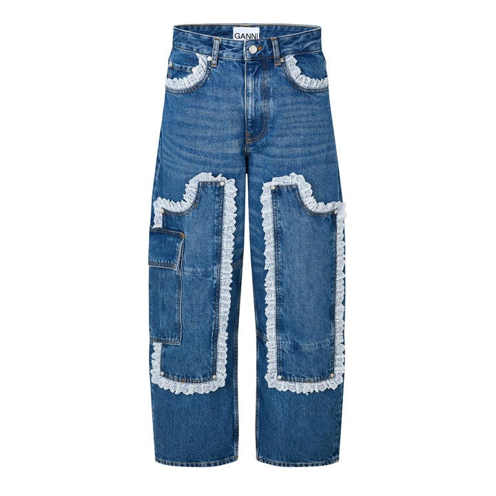Ganni Women's Denim Audri Straight Leg Jeans In Blue