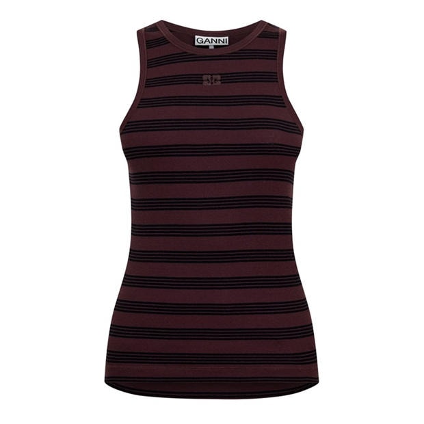Leopard - GANNI - Women's Cotton Racerback Vest