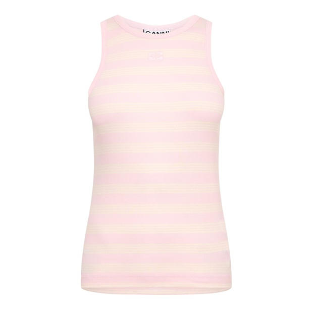 Leopard - GANNI - Women's Cotton Racerback Vest