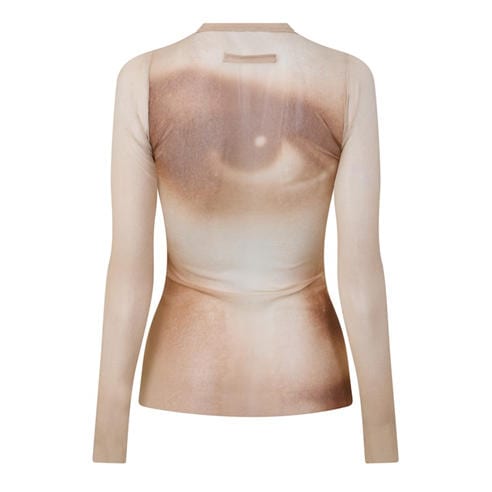 JEAN PAUL GAULTIER - Women's Mesh Slim-Fit Long-Sleeve T-Shirt