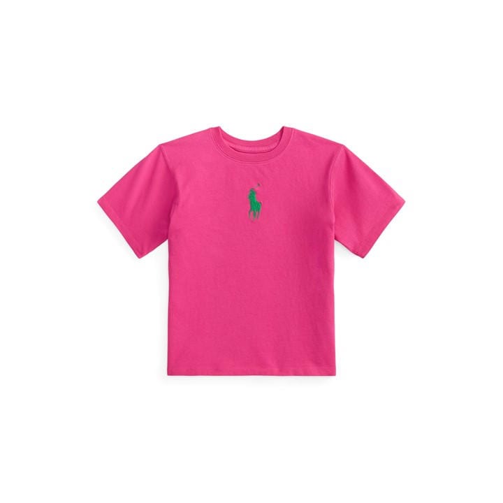 Polo Ralph Lauren Girls Pink Kids' Centre Logo Cropped T-Shirt - M